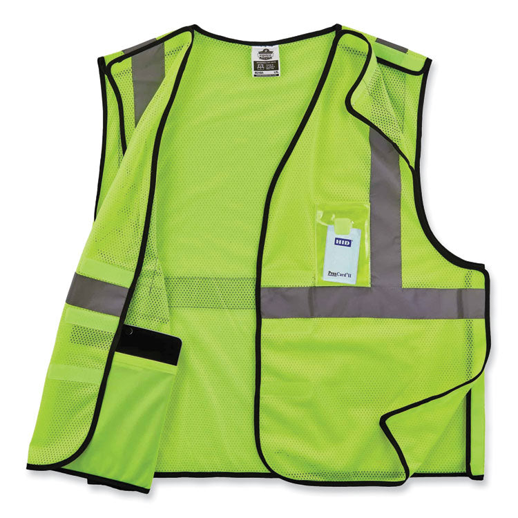 ergodyne® GloWear 8216BA Class 2 Breakaway Mesh ID Holder Vest, Polyester, 4X-Large/5X-Large, Lime, Ships in 1-3 Business Days (EGO21099) Each