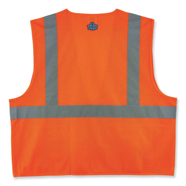 ergodyne® GloWear 8220Z Class 2 Standard Mesh Zipper Vest, Polyester, Small/Medium, Orange, Ships in 1-3 Business Days (EGO21113) Each