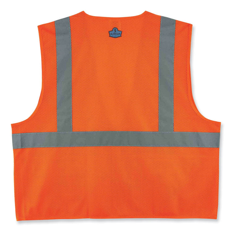 ergodyne® GloWear 8220Z Class 2 Standard Mesh Zipper Vest, Polyester, Small/Medium, Orange, Ships in 1-3 Business Days (EGO21113) Each