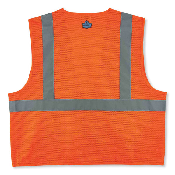 ergodyne® GloWear 8220Z Class 2 Standard Mesh Zipper Vest, Polyester, 2X-Large/3X-Large, Orange, Ships in 1-3 Business Days (EGO21117) Each