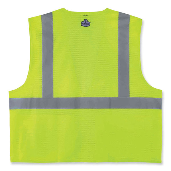 ergodyne® GloWear 8220Z Class 2 Standard Mesh Zipper Vest, Polyester, 2X-Large/3X-Large, Lime, Ships in 1-3 Business Days (EGO21127) Each