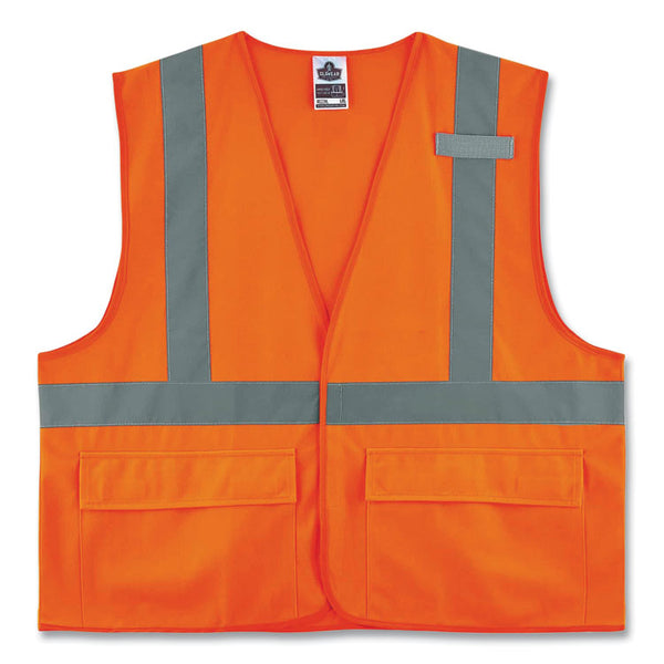 ergodyne® GloWear 8225HL Class 2 Standard Solid Hook and Loop Vest, Polyester, Orange, Small/Medium, Ships in 1-3 Business Days (EGO21173) Each