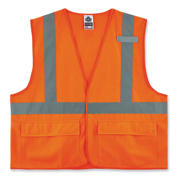 ergodyne® GloWear 8225HL Class 2 Standard Solid Hook and Loop Vest, Polyester, Orange, Large/X-Large, Ships in 1-3 Business Days (EGO21175) Each