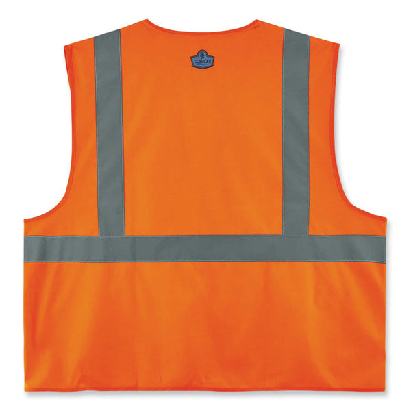 ergodyne® GloWear 8225HL Class 2 Standard Solid Hook and Loop Vest, Polyester, Orange, 4X-Large/5X-Large, Ships in 1-3 Business Days (EGO21179) Each