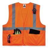 ergodyne® GloWear 8225HL Class 2 Standard Solid Hook and Loop Vest, Polyester, Orange, 4X-Large/5X-Large, Ships in 1-3 Business Days (EGO21179) Each
