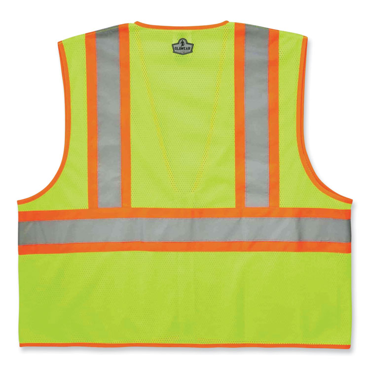 ergodyne® GloWear 8229Z Class 2 Economy Two-Tone Zipper Vest, Polyester, 4X-Large/5X-Large, Lime, Ships in 1-3 Business Days (EGO21299) Each