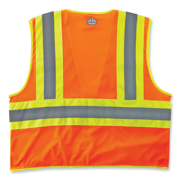 ergodyne® GloWear 8229Z Class 2 Economy Two-Tone Zipper Vest, Polyester, Small/Medium, Orange, Ships in 1-3 Business Days (EGO21303) Each