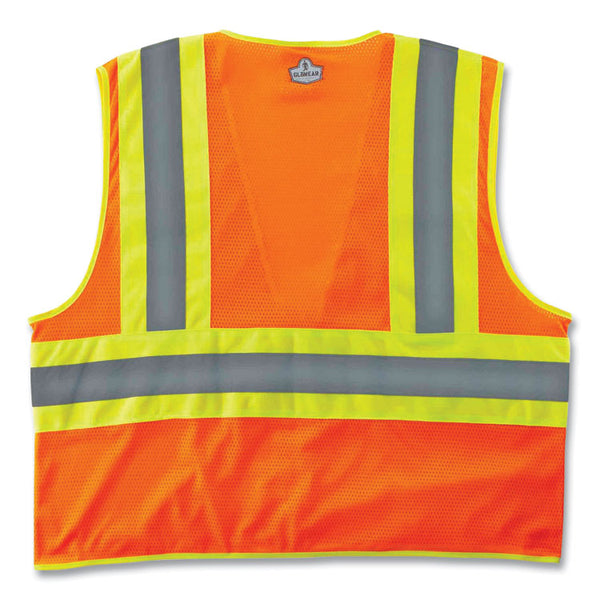 ergodyne® GloWear 8229Z Class 2 Economy Two-Tone Zipper Vest, Polyester, 2X-Large/3X-Large, Orange, Ships in 1-3 Business Days (EGO21307) Each