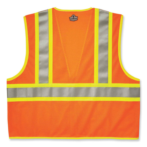 ergodyne® GloWear 8230Z Class 2 Two-Tone Mesh Zipper Vest, Polyester, Small/Medium, Orange, Ships in 1-3 Business Days (EGO21313) Each