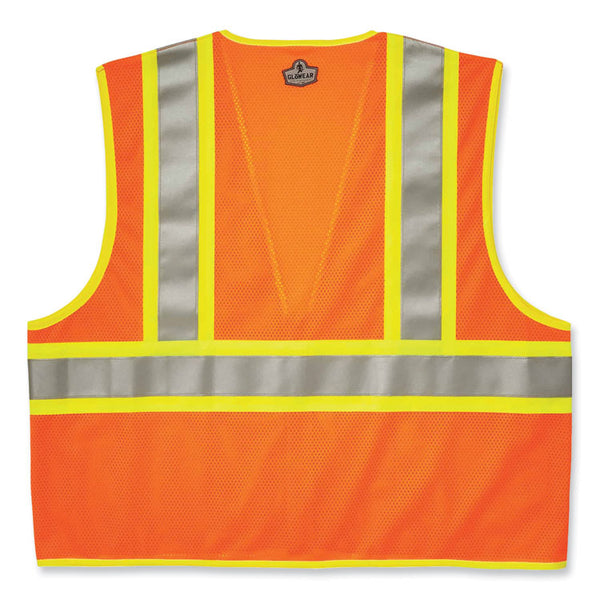 ergodyne® GloWear 8230Z Class 2 Two-Tone Mesh Zipper Vest, Polyester, Large/X-Large, Orange, Ships in 1-3 Business Days (EGO21315) Each