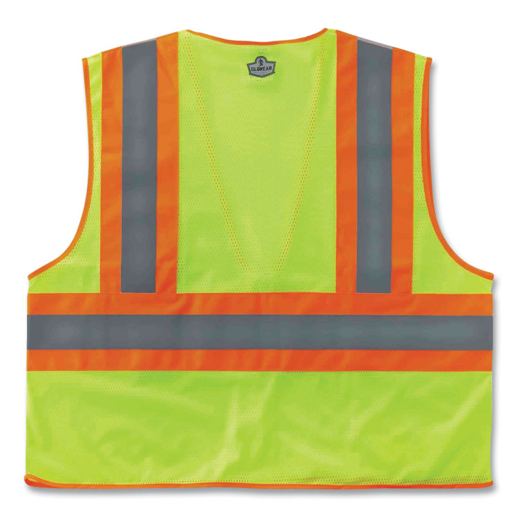 ergodyne® GloWear 8230Z Class 2 Two-Tone Mesh Zipper Vest, Polyester, 4X-Large/5X-Large, Lime, Ships in 1-3 Business Days (EGO21329) Each