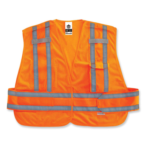 ergodyne® GloWear 8244PSV Class 2 Expandable Public Safety Hook and Loop Vest, Polyester, Med/Large, Orange, Ships in 1-3 Business Days (EGO21360) Each