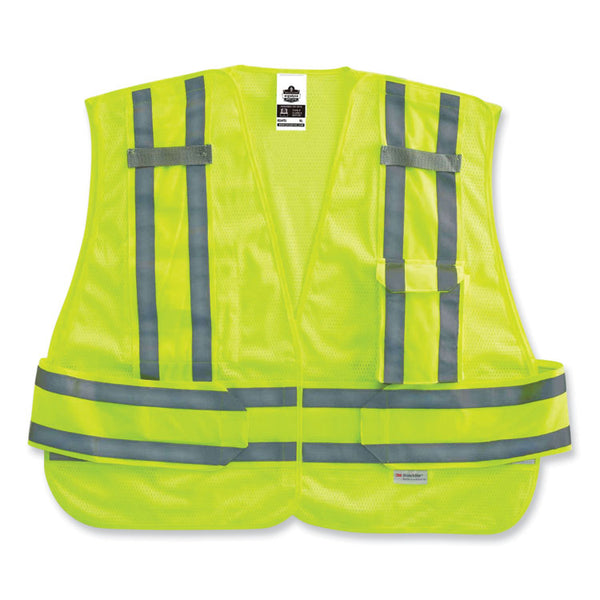 ergodyne® GloWear 8244PSV Class 2 Expandable Public Safety Hook and Loop Vest, Polyester, X-Large/2XL, Lime, Ships in 1-3 Business Days (EGO21366) Each
