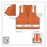 ergodyne® GloWear 8250Z Class 2 Surveyors Zipper Vest, Polyester, Small/Medium, Orange, Ships in 1-3 Business Days (EGO21413) Each