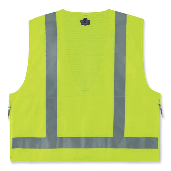 ergodyne® GloWear 8250Z Class 2 Surveyors Zipper Vest, Polyester, Small/Medium, Lime, Ships in 1-3 Business Days (EGO21423) Each