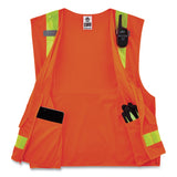 ergodyne® GloWear 8250ZHG Class 2 Hi-Gloss Surveyors Zipper Vest, Polyester, 2X-Large/3X-Large, Orange, Ships in 1-3 Business Days (EGO21437) Each