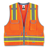 ergodyne® GloWear 8254HDZ Class 2 Heavy-Duty Surveyors Zipper Vest, Polyester, Large/X-Large, Orange, Ships in 1-3 Business Days (EGO21455) Each