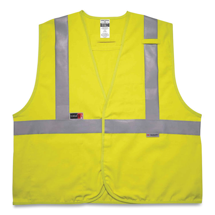 ergodyne® GloWear 8261FRHL Class 2 Dual Compliant FR Hook and Loop Safety Vest, Small/Medium, Lime, Ships in 1-3 Business Days (EGO21463) Each