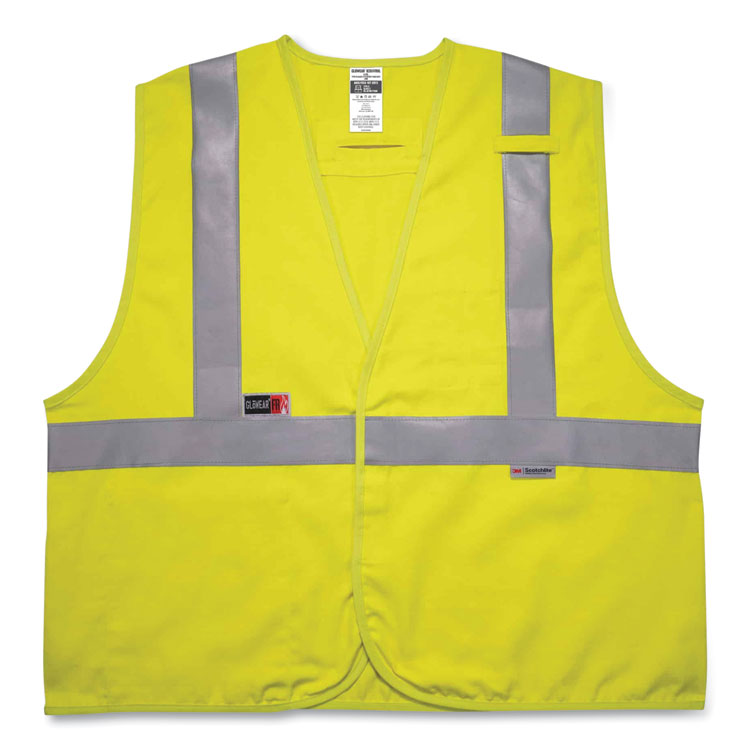 ergodyne® GloWear 8261FRHL Class 2 Dual Compliant FR Hook and Loop Safety Vest, Large/X-Large, Lime, Ships in 1-3 Business Days (EGO21465) Each