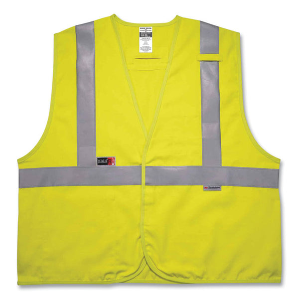 ergodyne® GloWear 8261FRHL Class 2 Dual Compliant FR Hook and Loop Safety Vest, 4X-Large/5X-Large, Lime, Ships in 1-3 Business Days (EGO21469) Each