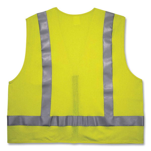 ergodyne® GloWear 8262FRZ Class 2 FR Surveyor Zipper Vest, Tencel/Modacrylic/Para-aramid/Kevlar, S/M, Lime, Ships in 1-3 Business Days (EGO21483) Each