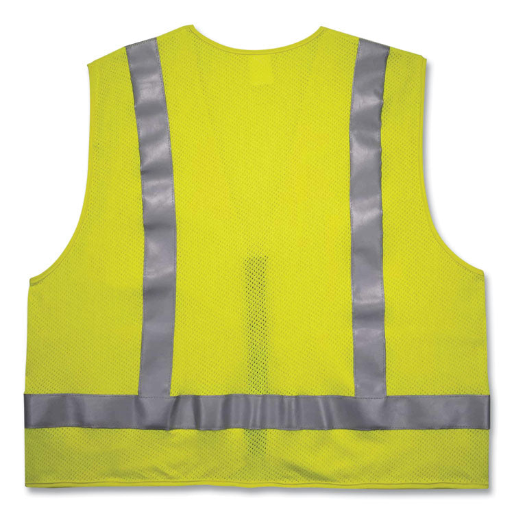 ergodyne® GloWear 8262FRZ Class 2 FR Surveyor Zip Vest, Tencel/Modacrylic/Para-aramid/Kevlar, 2XL/3XL, Lime, Ships in 1-3 Business Days (EGO21487) Each