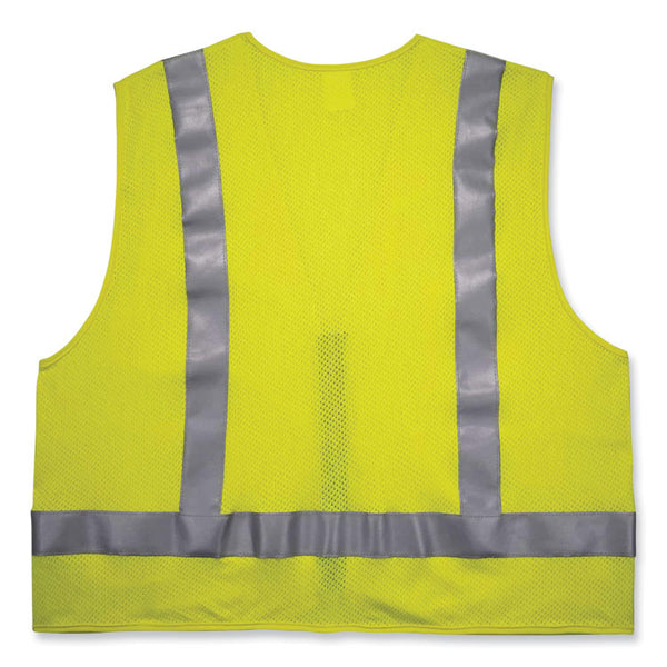 ergodyne® GloWear 8262FRZ Class 2 FR Surveyor Zip Vest, Tencel/Modacrylic/Para-aramid/Kevlar, 4XL/5XL, Lime, Ships in 1-3 Business Days (EGO21489) Each