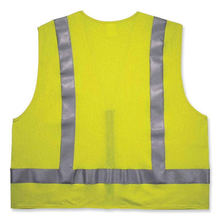 ergodyne® GloWear 8262FRZ Class 2 FR Surveyor Zip Vest, Tencel/Modacrylic/Para-aramid/Kevlar, 4XL/5XL, Lime, Ships in 1-3 Business Days (EGO21489) Each