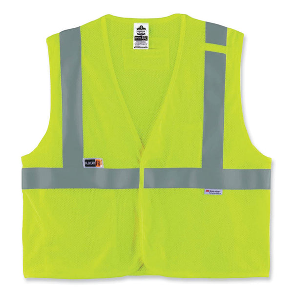 ergodyne® GloWear 8260FRHL Class 2 FR Safety Hook and Loop Vest, Modacrylic/Kevlar, Small/Medium, Lime, Ships in 1-3 Business Days (EGO21493) Each