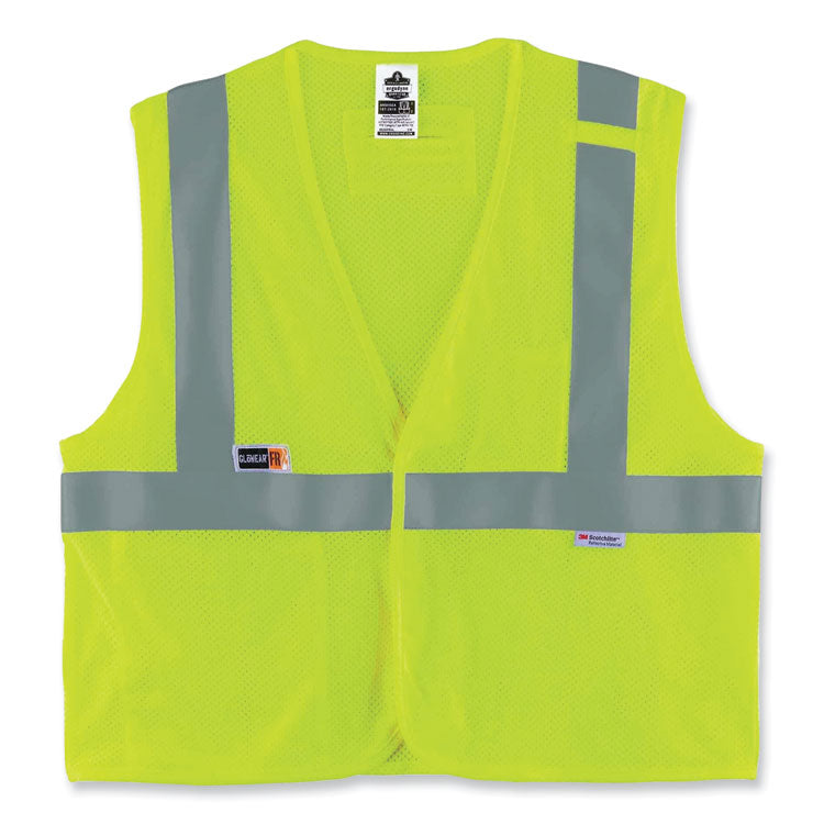ergodyne® GloWear 8260FRHL Class 2 FR Safety Hook and Loop Vest, Modacrylic/Kevlar, Small/Medium, Lime, Ships in 1-3 Business Days (EGO21493) Each