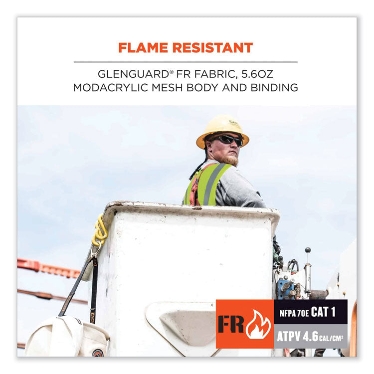 ergodyne® GloWear 8260FRHL Class 2 FR Safety Hook and Loop Vest, Modacrylic/Kevlar, Small/Medium, Lime, Ships in 1-3 Business Days (EGO21493) Each