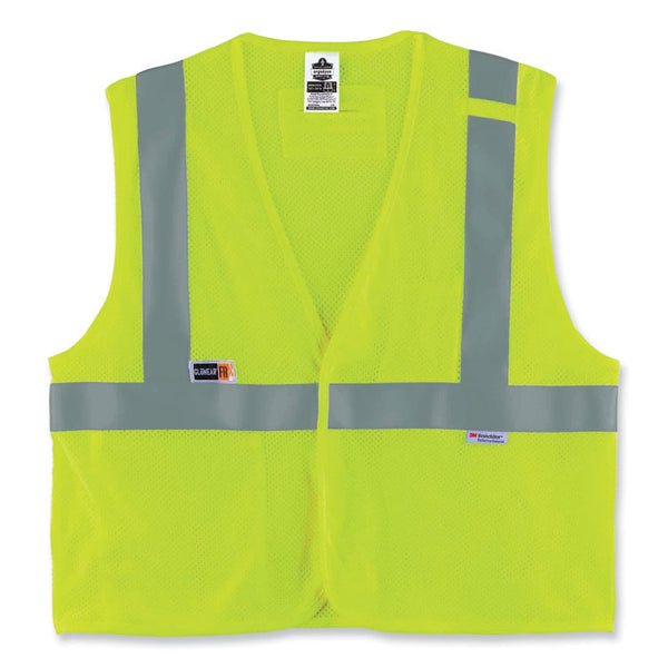 ergodyne® GloWear 8260FRHL Class 2 FR Safety Hook and Loop Vest, Modacrylic/Kevlar, 2X-Large/3X-Large, Lime, Ships in 1-3 Business Days (EGO21497) Each