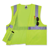 ergodyne® GloWear 8256Z Class 2 Self-Extinguishing Zipper Vest, Polyester, Small/Medium, Lime, Ships in 1-3 Business Days (EGO21573) Each