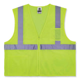 ergodyne® GloWear 8256Z Class 2 Self-Extinguishing Zipper Vest, Polyester, 2X-Large/3X-Large, Lime, Ships in 1-3 Business Days (EGO21577) Each