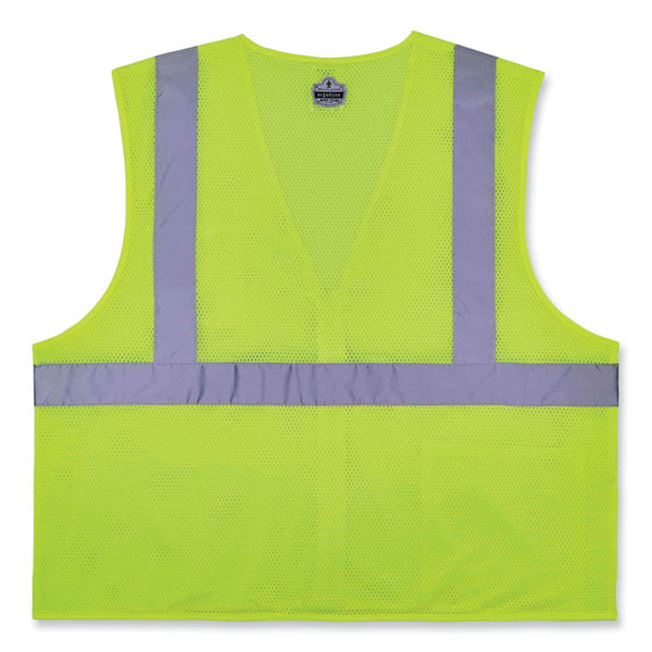 ergodyne® GloWear 8256Z Class 2 Self-Extinguishing Zipper Vest, Polyester, 2X-Large/3X-Large, Lime, Ships in 1-3 Business Days (EGO21577) Each