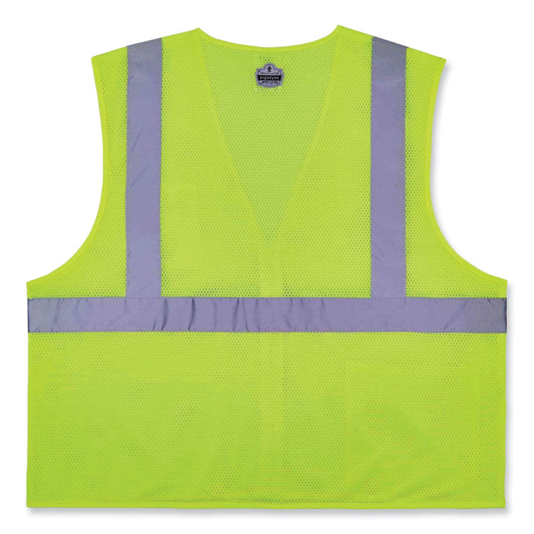 ergodyne® GloWear 8256Z Class 2 Self-Extinguishing Zipper Vest, Polyester, 2X-Large/3X-Large, Lime, Ships in 1-3 Business Days (EGO21577) Each
