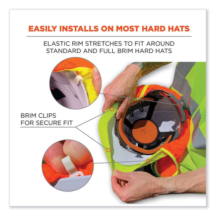ergodyne® GloWear 8005 Hi-Vis Hard Hat Neck Shade, 20 x 12.5, Orange, Ships in 1-3 Business Days (EGO29051) Each