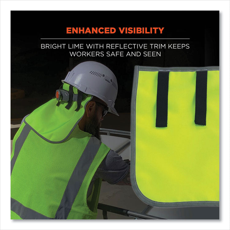 ergodyne® GloWear 8006 Hi-Vis Hard Hat Neck Shade, 12.25 x 10.5, Lime, Ships in 1-3 Business Days (EGO29063) Each