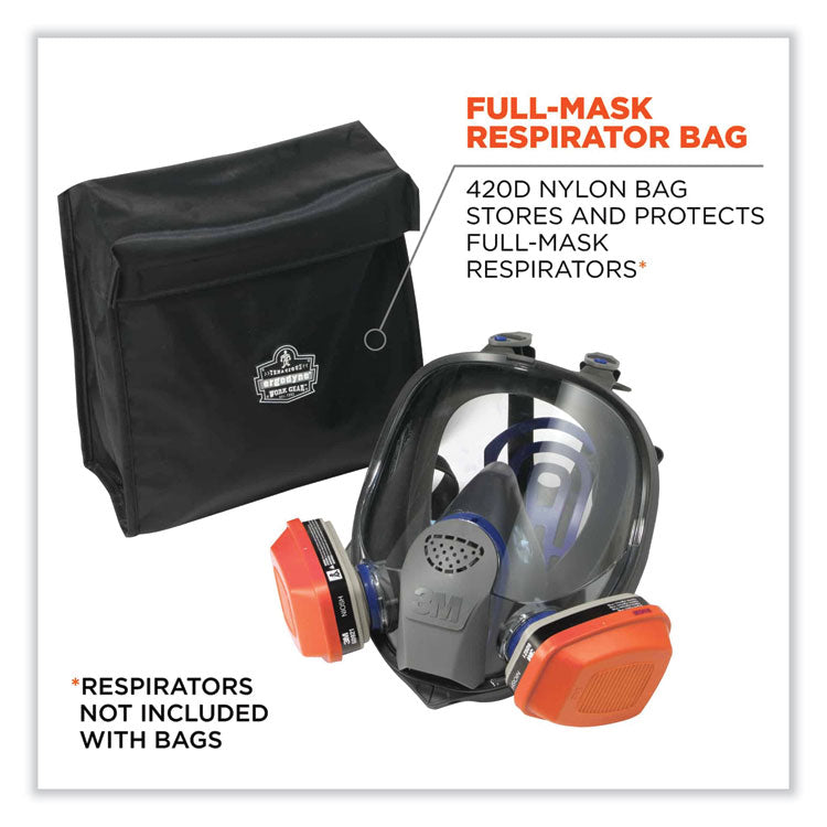 ergodyne® Arsenal 5183 Full Mask Respirator Bag with Hook-and-Loop Closure, 9.5 x 4 x 12, Black, Ships in 1-3 Business Days (EGO13183) Each