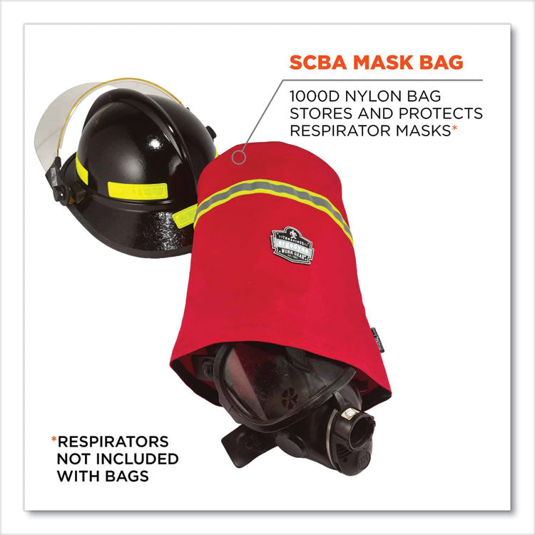 ergodyne® Arsenal 5082 SCBA Mask Bag with Hook-and-Loop Closure, 8.5 x 8.5 x 14, Red, Ships in 1-3 Business Days (EGO13082) Each