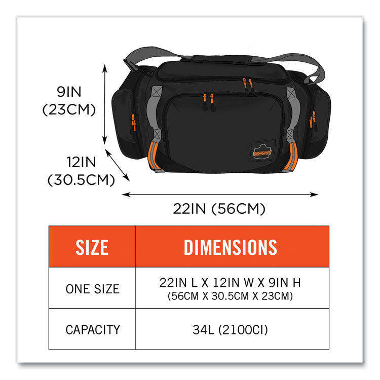 Arsenal 5189 PPE Duffel Bag, 12 x 22 x 9, Black, Ships in 1-3 Business Days