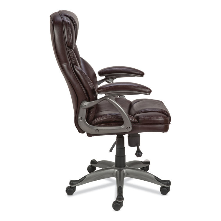 Alera® Alera Birns Series High-Back Task Chair, Supports Up to 250 lb, 18.11" to 22.05" Seat Height, Brown Seat/Back, Chrome Base (ALEBN41B59)