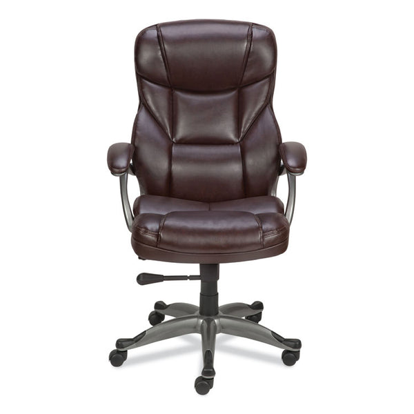 Alera® Alera Birns Series High-Back Task Chair, Supports Up to 250 lb, 18.11" to 22.05" Seat Height, Brown Seat/Back, Chrome Base (ALEBN41B59)