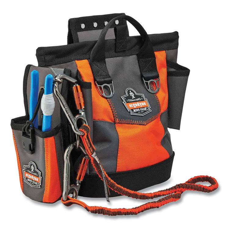 ergodyne® Arsenal 5527 Premium Topped Tool Pouch with Hinged Closure, 6 x 10 x 11.5, Polyester, Orange, Ships in 1-3 Business Days (EGO13627) Each