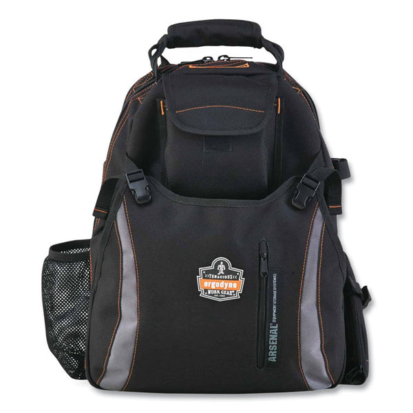 ergodyne® Arsenal 5843 Tool Backpack Dual Compartment, 26 Comp, 8.5x13.5x18, Ballistic Polyester, Black/Gray,Ships in 1-3 Business Days (EGO13743) Each