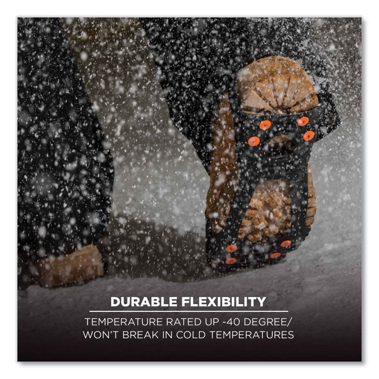 ergodyne® Trex 6300TC One-Piece Slip-on Tungsten Carbide Ice Cleats, Medium, Black, Pair, Ships in 1-3 Business Days (EGO16733) 1 Pair