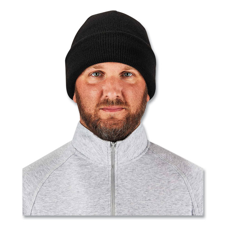 ergodyne® N-Ferno 6811ZI Rib Knit Hat + Bump Cap Insert, One Size Fits Most, Black, Ships in 1-3 Business Days (EGO16811) Each