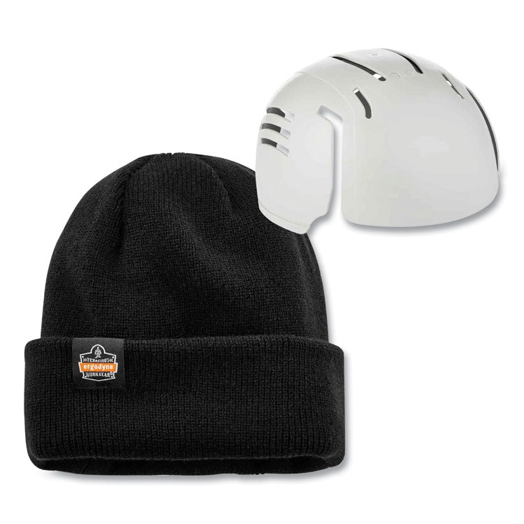 ergodyne® N-Ferno 6811ZI Rib Knit Hat + Bump Cap Insert, One Size Fits Most, Black, Ships in 1-3 Business Days (EGO16811) Each