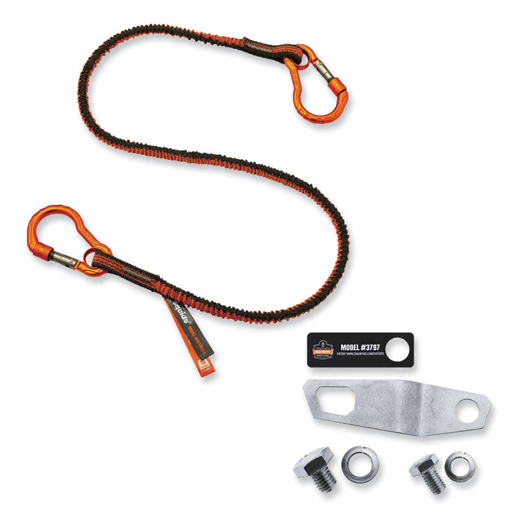 ergodyne® Squids 3196 Grinder Tool Tethering Kit, 8 lb Max Working Capacity, 38" Long, Orange/Gray, Ships in 1-3 Business Days (EGO19666) Each