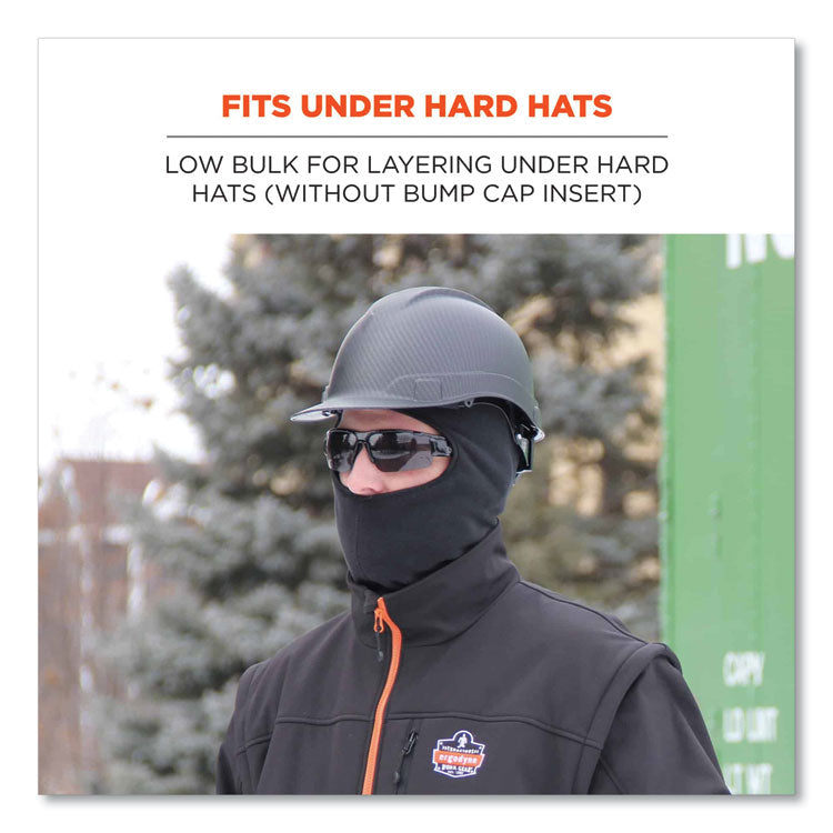 ergodyne® N-Ferno 6893Z Balaclava w/ Zipper for Bump Cap Insert, Polyester Fleece, One Size Fit Most, Black, Ships in 1-3 Business Days (EGO16894) Each